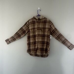 Old Navy Men's Tan Plaid Button Down Shirt